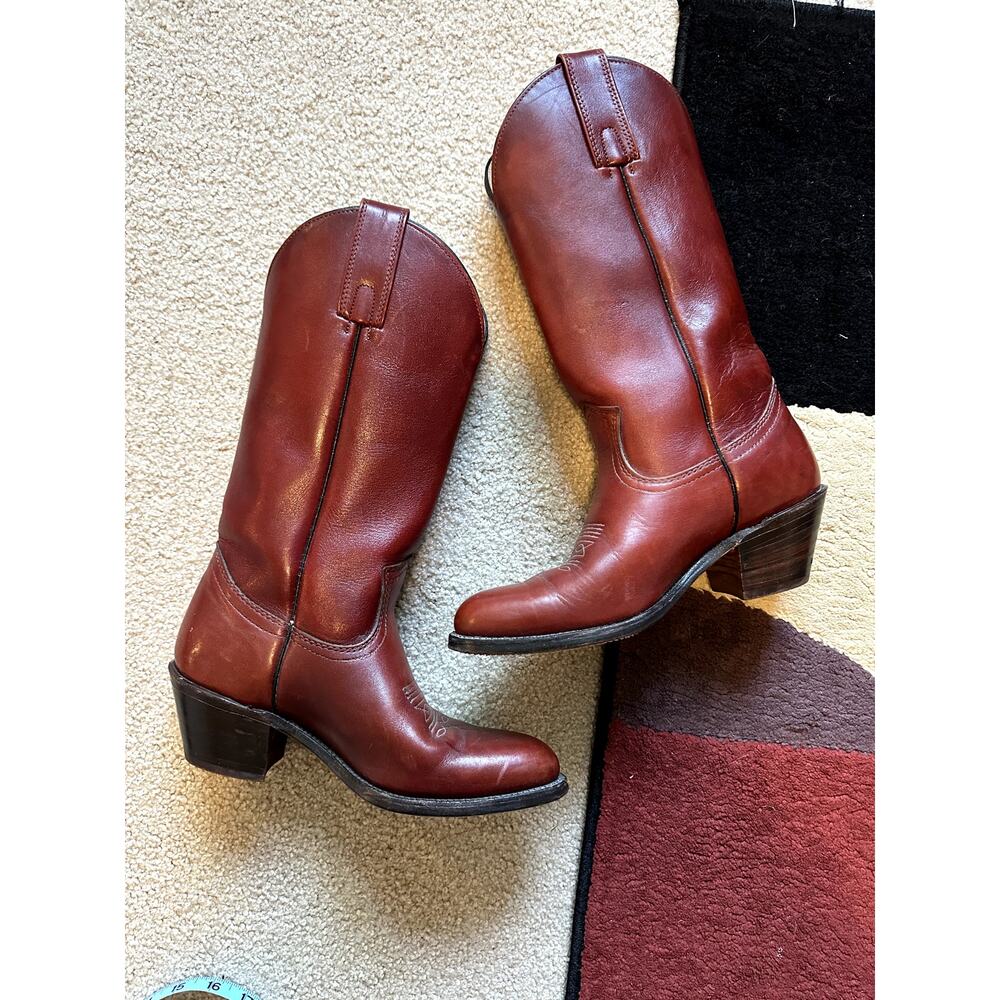 Frye Men’s 2356 Oxblood Red Leather Western Cowboy Boots 7D